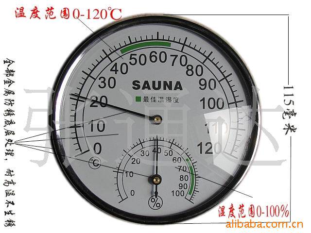 Temperature and humidity meter finger-type temperature and humidity table sauna room computer room full metal corrosion protection high temperature and high humidity