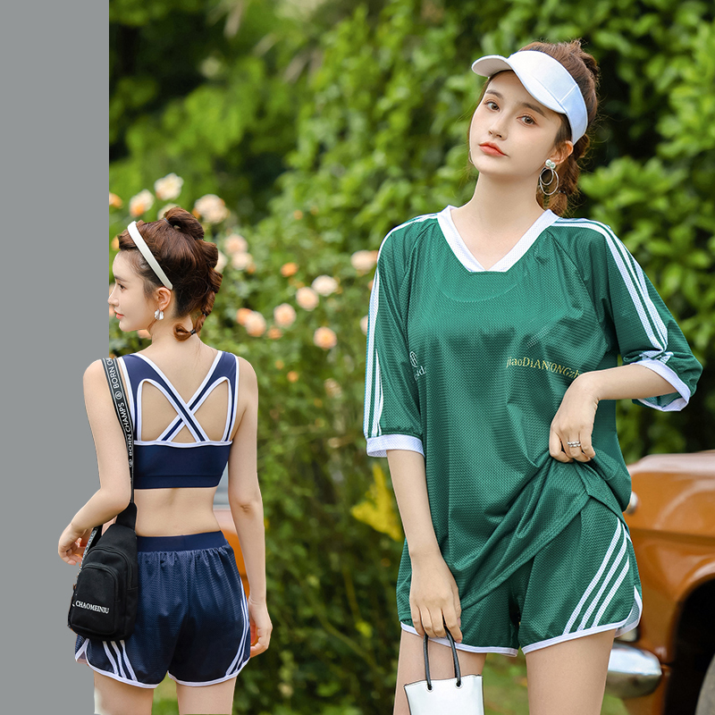 The large yard swimsuit female conservative fat, 200 pounds of thin student sports bubble hot spring seaside three pieces