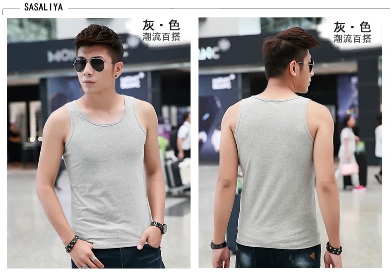 Áo vest nam đáy quần vest vest bó sát Màu sắc rắn chắc cộng với chất béo cỡ lớn đáy áo sơ mi nam áo thun nam áo thun 3 lỗ