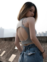 FUNCYPACK classic hot girl hip-hop outfit tight hollow short navel-baring sleeveless halter top