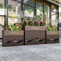 Outdoor stainless steel flower box sales department flower trough combination iron flower bed commercial street municipal greening partition flower stand