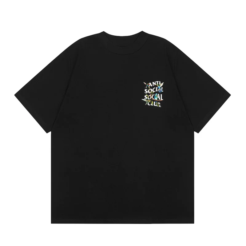 ANTI SOCIAL SOCIAL CLUB ASSC печать буквы птица на коротком рукаве футболка для мужчин и женщин, свободного кроя