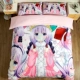 Yếu tố thứ hai dễ thương phim hoạt hình phim hoạt hình Hatsune Miku ký túc xá Double Double quilt một gia đình bốn - Bộ đồ giường bốn mảnh