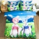 Yếu tố thứ hai dễ thương phim hoạt hình phim hoạt hình Hatsune Miku ký túc xá Double Double quilt một gia đình bốn - Bộ đồ giường bốn mảnh