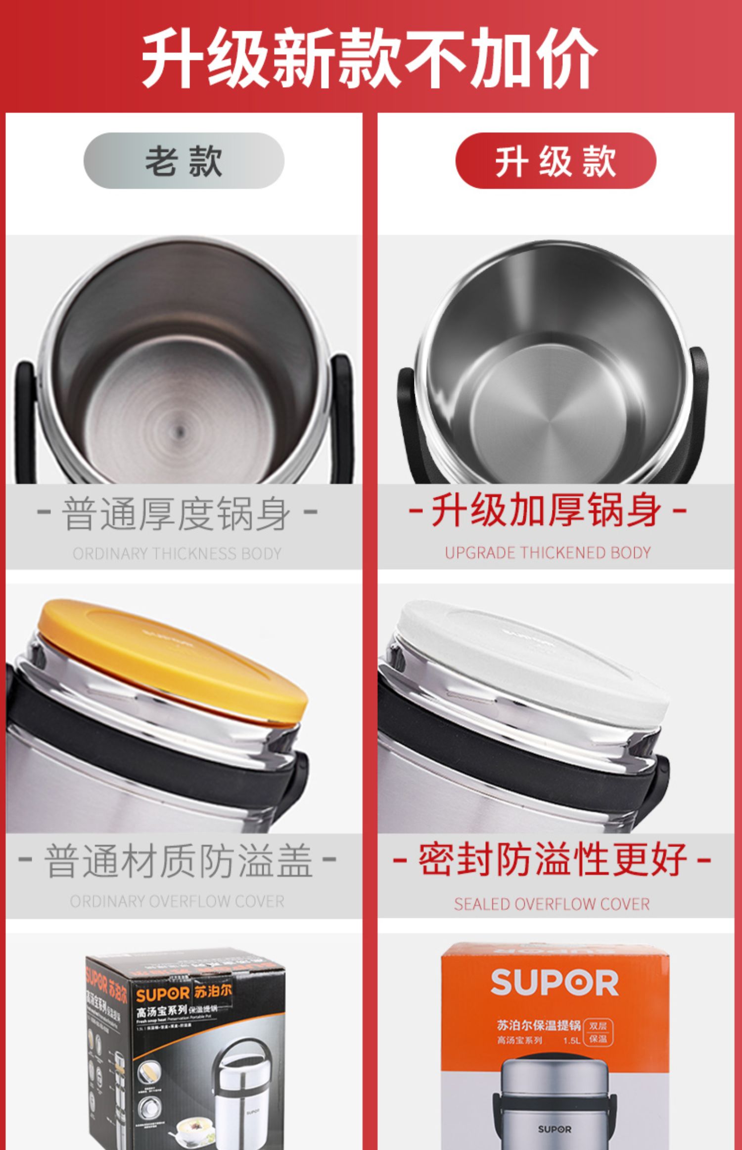 Supor cách nhiệt hộp ăn trưa cách nhiệt thùng nhiều lớp công suất lớn thép không gỉ xách tay nhân viên văn phòng sinh viên với hộp cơm trưa - Hộp cơm điện sưởi ấm hộp com cắm điện lock&lock