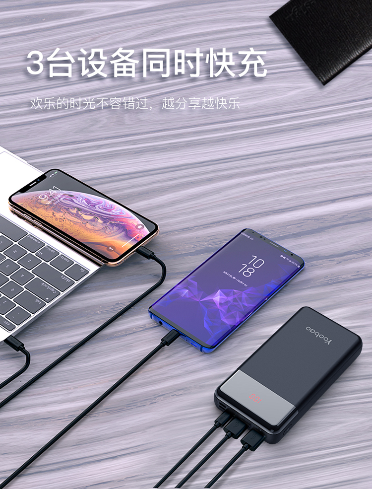 Yu Bo 20W-PD hai chiều nhanh phí phí ​​kho báu 20.000 mA dung lượng lớn đấm phổ kỹ thuật số di động điện 9V2A - Ngân hàng điện thoại di động sạc dự phòng samsung 20000mah
