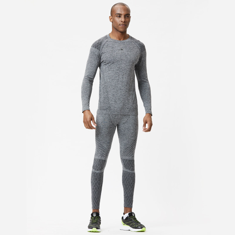 Strength for sports suit men running autumn and winter warm underwear fitness suit speed dry one weaving training suit