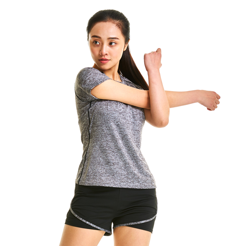 Buộc áo thể thao ngắn tay nữ mùa hè nhanh khô quần áo thể dục thoáng khí chạy bộ hàng đầu lỏng lẻo cổ tròn áo ba lỗ tanktop nam
