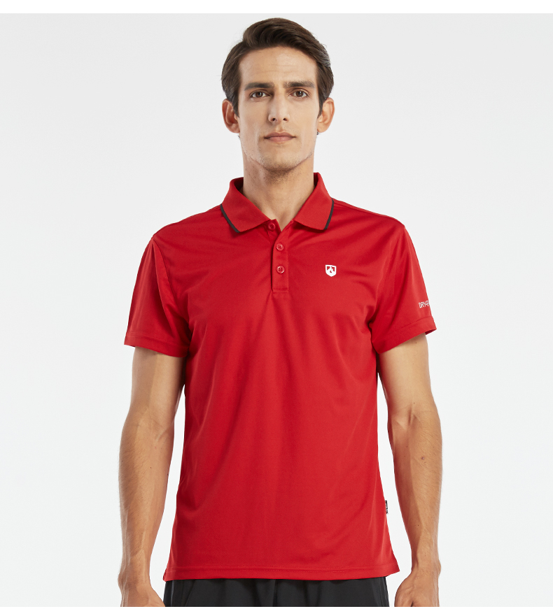 Dành cho thể thao và giải trí Áo sơ mi POLO Sấy nhanh tay áo thể thao ngắn tay Lapel lỏng thoáng khí chạy áo thun ngắn tay áo polo aremi