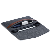 Suoran tablet computer bag is suitable for Apple iPad Pro11 12 9Air10 9 inch 10 2 can hold the keyboard shock absorption hand-held wool felt power data cable storage bag