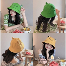Spot Japanese frog fishermans hat female summer cartoon cute casual wild student gp Sun basin hat decorative hat