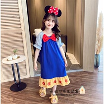Japanese GP Girl Sleeping Dress Thin Summer Short Sleeve Children Ice Silk Adorable Home Princess Wind Pure Cotton Pyjamas