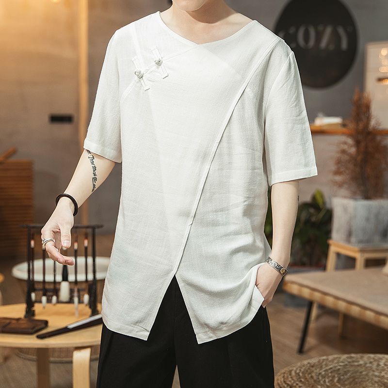 2020 nam Trung Quốc Gió ngắn tay áo T-Shirt dress Youth Loose Big Fat Kích áo T-Shirt Half-Sleeve áo