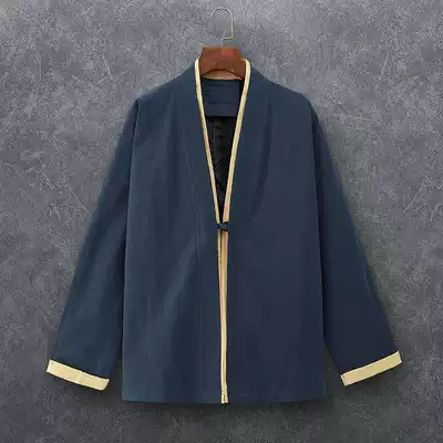 Autumn Chinese style men's tea clothes Chinese style improved Zen clothes ancient style Han clothes coat robes men's clerk Tang suit tide