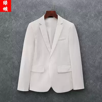 Suit white men's jacket casual single suit spring and autumn jacket Korean version of slim fried Street Men's Fashion yuppie handsome