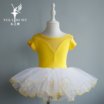 Childrens dance suit Girls ballet dresses Gongfu Girls Chinese dance Dancing Clothes Toddlers Short Sleeve Fluffy Skirt Summer