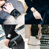 Phong cách châu Âu và Mỹ phóng đại cá tính retro phiên bản rộng vòng đeo tay lớn nữ lưới đỏ thủy triều người thời trang tay hoang dã phụ kiện trang sức nam - Vòng đeo tay Cuff vòng pandora pnj