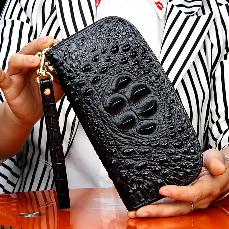 Avocado Leather Handbag Woman Genuine Leather Long Wallet New Fashion Wrist Bag Red Upscale Multi-Position Zipper Bag Tide-Taobao