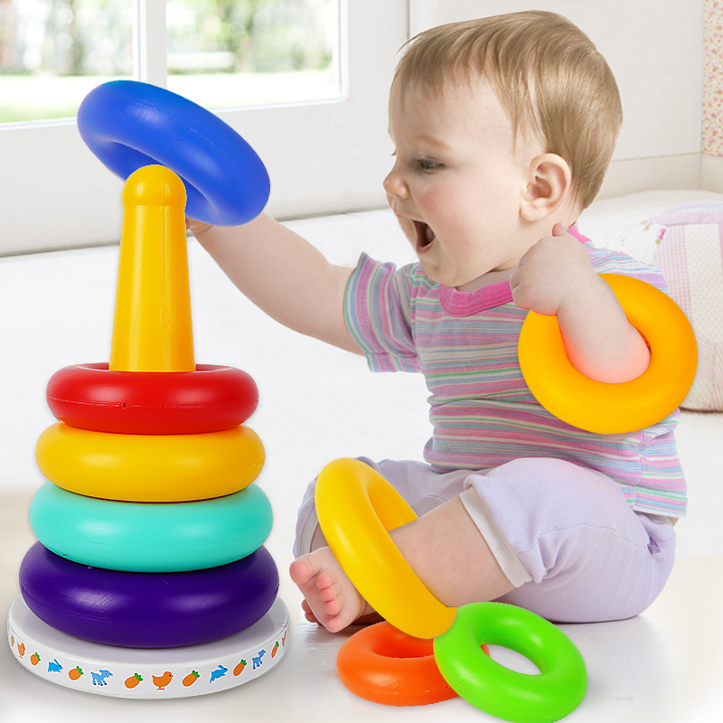 Laminated Leaf children's puzzle early to teach tumbler girl one year old baby collar laminated lap toy Baby laminated tower