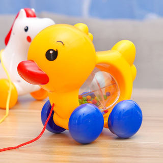 Drag duck pony pull string with rattle