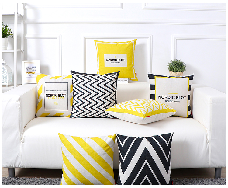 Gối Bắc Âu phong cách phòng khách sofa đệm sọc mô hình hình học gối bông và vải lanh thắt lưng hiện đại tối giản - Trở lại đệm / Bolsters bộ chăn gối ngủ văn phòng giá rẻ
