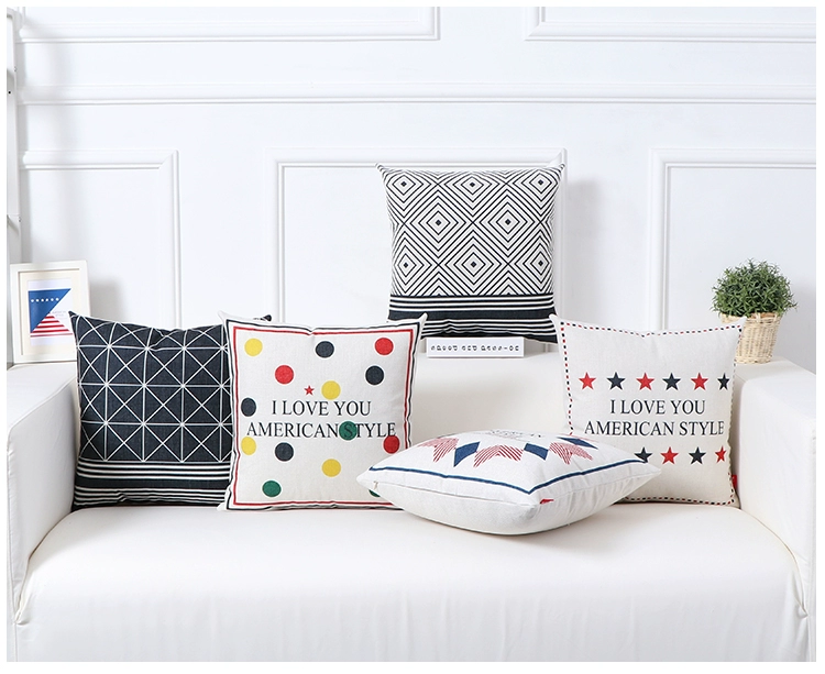 Gối Mỹ Phong cách châu Âu và Mỹ retro Ghế sofa gió Anh đệm phòng khách mô hình hình học gối bảo vệ gối thắt lưng - Trở lại đệm / Bolsters gối để ghế gỗ