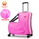 Vali trẻ em màu đỏ có thể đi xe đẩy trường hợp bánh xe phổ quát 24 inch bé phim hoạt hình nam và nữ kéo vali