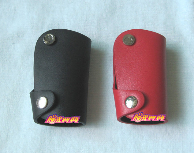 Genuine leather car key bag car key bag remote control folding pack black red