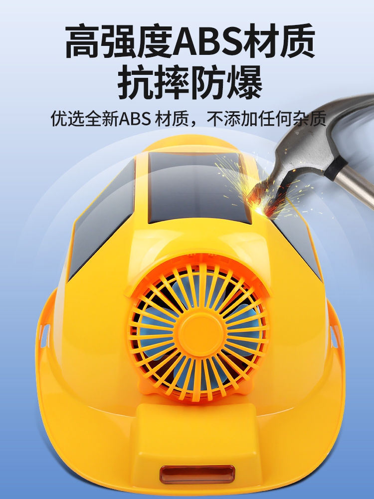 Mũ bảo hộ năng lượng mặt trời có quạt mũ điều hòa chống nắng quạt điện đa năng sạc bluetooth có gắn kính mu bao ho lao dong 