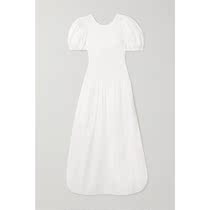 Ganni Ruffle Decorative Cotton Poplin Long Dress 2021 New Luxury Bridesmaid Dress Wedding Skirt