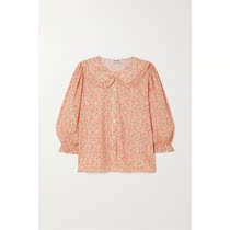 Tax-included Rixo Nika pleated floral print pure blouse 2022 new autumn winter ladies luxury