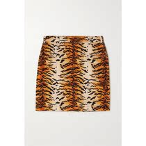 Philosophy di Lorenzo Serafini tiger pattern velvet mini skirt womens ins
