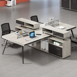 Financial Desk Creative Checker Screen Card Holds Minimalist Modern Staff Face-to-Face Four-Person Desk