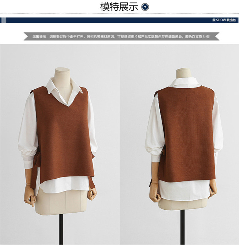 Áo vest dệt kim nữ vest 2018 mới đơn giản, cổ chữ V rộng ngắn hoang dã với áo không tay áo bomber nữ