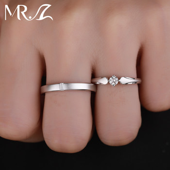 925 silver cultivated diamond couple proposal engagement ring