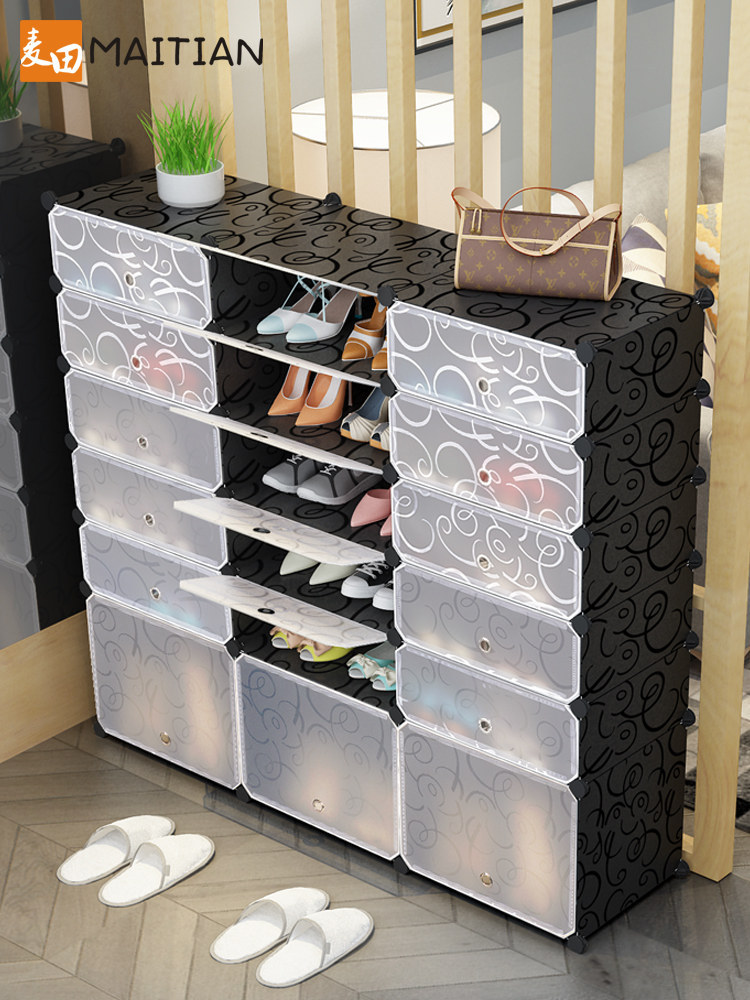 Simple shoe cabinet dustproof multi-layer assembly Economical household space-saving shoe rack Multi-functional simple modern foyer cabinet
