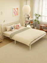 Iron bed double bed 1 8 meters European style simple modern 1 5 reinforced single iron bed rental house iron frame bed children