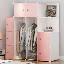 Simple children wardrobe sturdy and durable domestic bedroom cloth wardrobe rental room with full steel frame folding combined closet