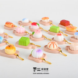 Blind Bag Mini Realistic Miniature Food Toys Flowers Pastries Desserts with Plate and Fork Children's Pretend Play Toys Decorations