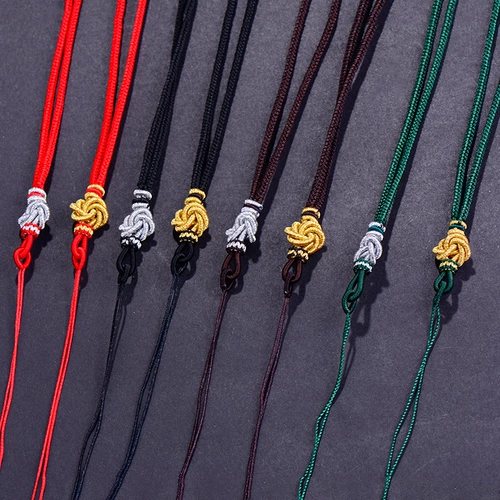 Ремешок, браслет из красной нити, зеленая подвеска ручной работы подходит для мужчин и женщин, плетеное ожерелье, цепь