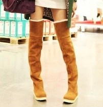 Snow boot winter girl knee boots wedge heels shoes women