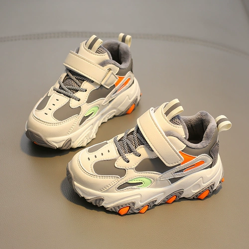 芭芭鸭 Детская спортивная обувь для мальчиков, флисовые зимние туфли, популярно в интернете, 2020