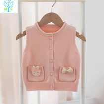 Girl Sweater Waistcoat Waistcoat Spring Autumn Clown Baby Outside Wearing Knitwear Knitwear Child Toddler Sweatshirt Waistcoat