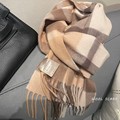 Selected Australian Wool Pure Wool Check Scarf England Classic Unisex Couple Winter Warm Bracelet