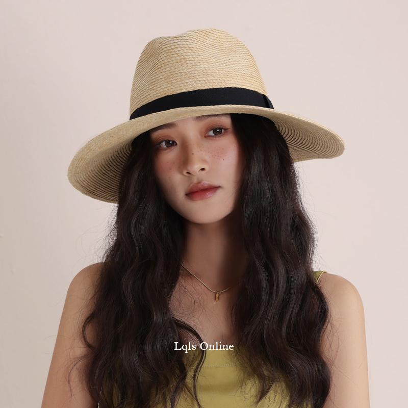 風があるところ丨パナマ日焼け止め麦わら帽子女性用2025年新作夏海辺の休暇用大きめ頭囲サンハット