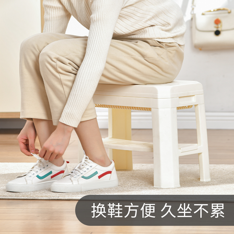 Japan's entry-level shoe-changing stool narrow home entrance entry porch low stool shoe rack can sit and store shoes stool