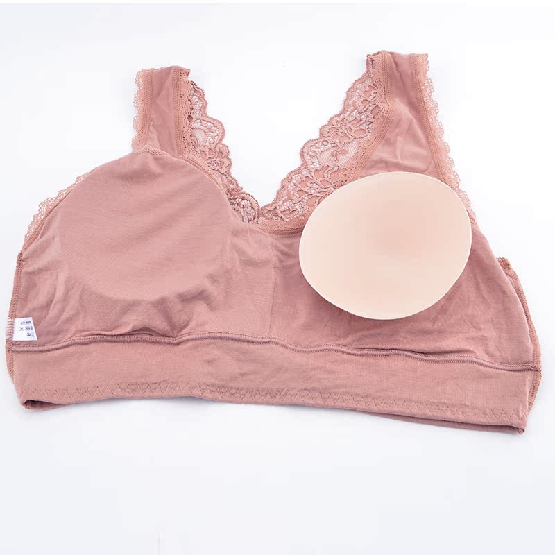 Middle-aged and elderly mother's bra women's pure cotton no rims large size  vest style push