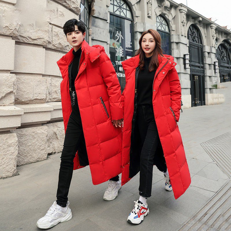 Brand down Jacket for Men and Women, Long Style, Extra Long, Extra Thick, Over-The-Knee, Couple Style, Red, Thickened, Slim Fit, New Winter Coat Brand down Jacket for Men and Women, Long Style, Extra Long, Extra Thick, Over-The-Knee, Couple Style, Red, Thickened, Slim Fit, New Winter Coat