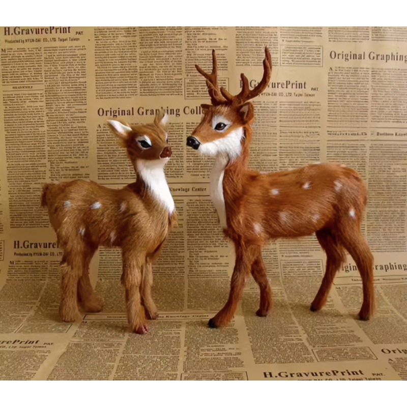 Simulated Sika Deer Photography Props Christmas Deer Lying down Female Deer Male Deer Window Decoration Christmas Gift Ornaments