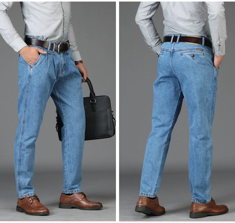 Của Apple men denim quần đích thực cà rốt quần trung niên feet quần lỏng eo cao giảm gấp đôi nếp gấp trung niên